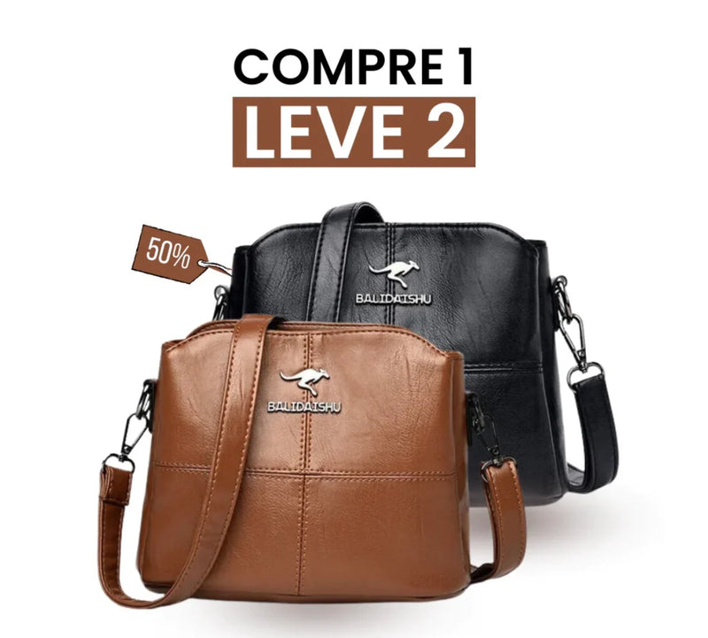 Bolsa Feminina de Couro - Compre 1 Leve 2