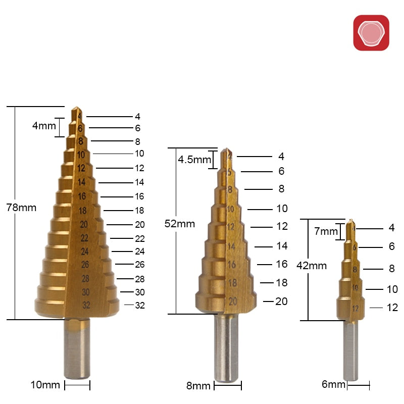 Brocas de Titânio [3 e 6 Peças] + Brinde